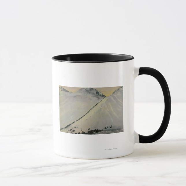 Tasse Au-dessus du col Chilkoot pendant la ruée vers l'o (Droite)