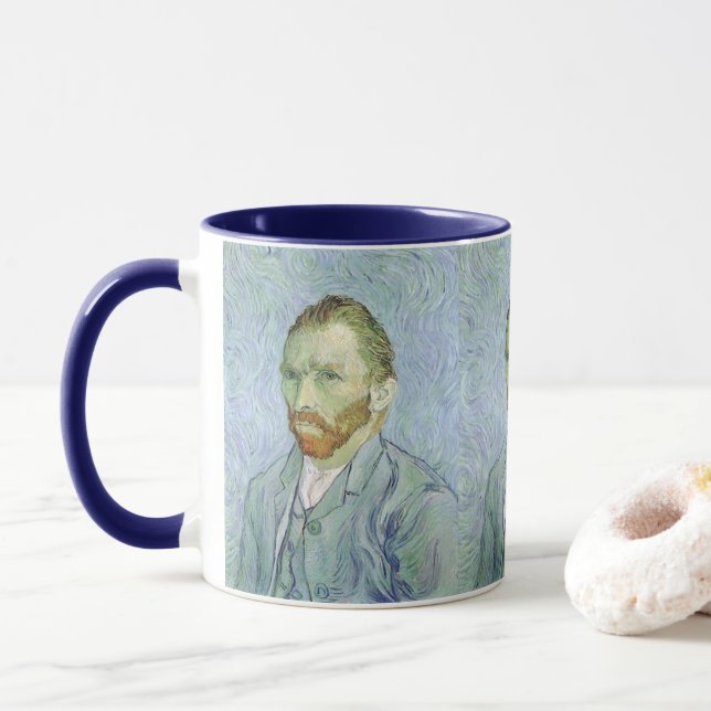 Tasse Autoportrait en bleu par Vincent van Gogh (Avec donut)