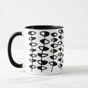 Tasse Autre feuille Abstrait - Noir sur blanc