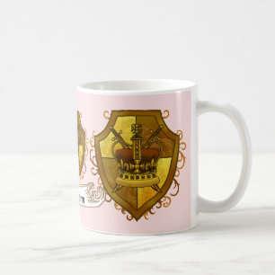 Tasse avec blason de famille couronne nom de famil
