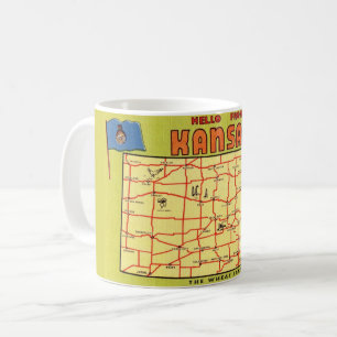 Tasse avec carte de l'État du Kansas