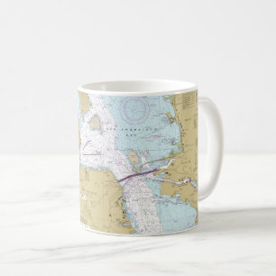 Tasse avec carte nautique de San Francisco