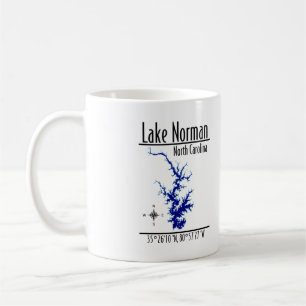 Tasse avec carte recto-verso du lac Norman en Caro