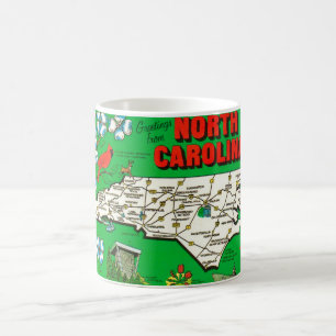 Tasse avec carte verte de Caroline du Nord