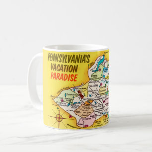 Tasse avec carte vintage des monts Pocono