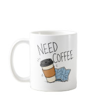 Tasse avec citation drôle de voyage sur le café