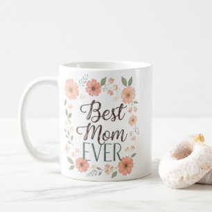 Tasse avec citation et couronne de fleurs   Mug en