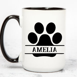 Tasse avec empreinte de patte de chien personnalis
