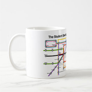 Tasse avec la carte du système de transit pour le