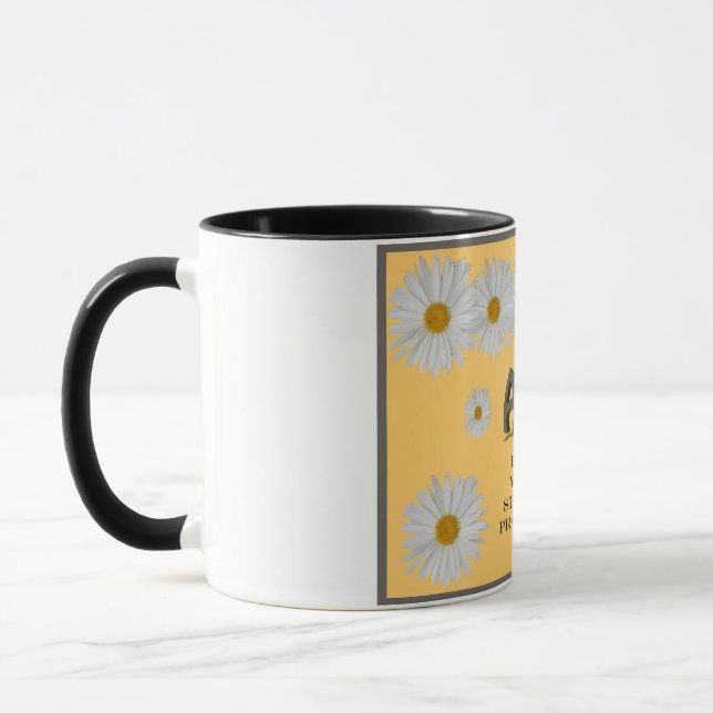 Tasse avec la fleur de mois de naissance d'avril (Gauche)