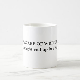 Tasse avec l'avertissement d'auteur