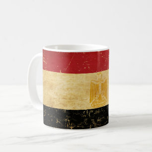 Tasse avec le drapeau égyptien vintage grunge desi