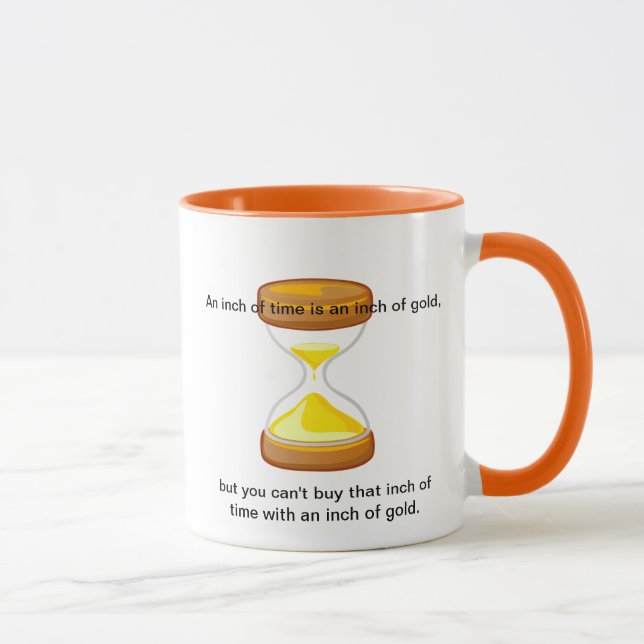 Tasse avec le proverbe chinois au sujet du temps (Droite)