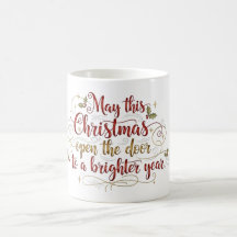 Tasse avec lettrage de vœux de Noël élégant