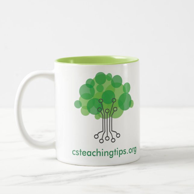 Tasse avec l'intérieur de vert de chaux - droit (Gauche)