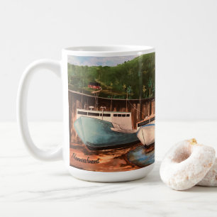 Tasse avec l'œuvre d'art originale du village de p