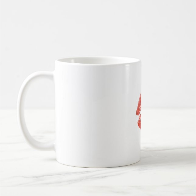 Tasse avec marque de baiser de lèvres avec image d (Gauche)