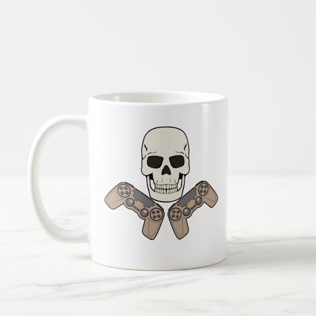 Tasse avec motif de crâne de joueur (Gauche)