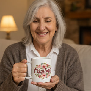 Tasse avec nom floral Elizabeth – Fleurs de pivoin