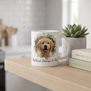 Tasse avec photo de chien, Mon cœur appartient à