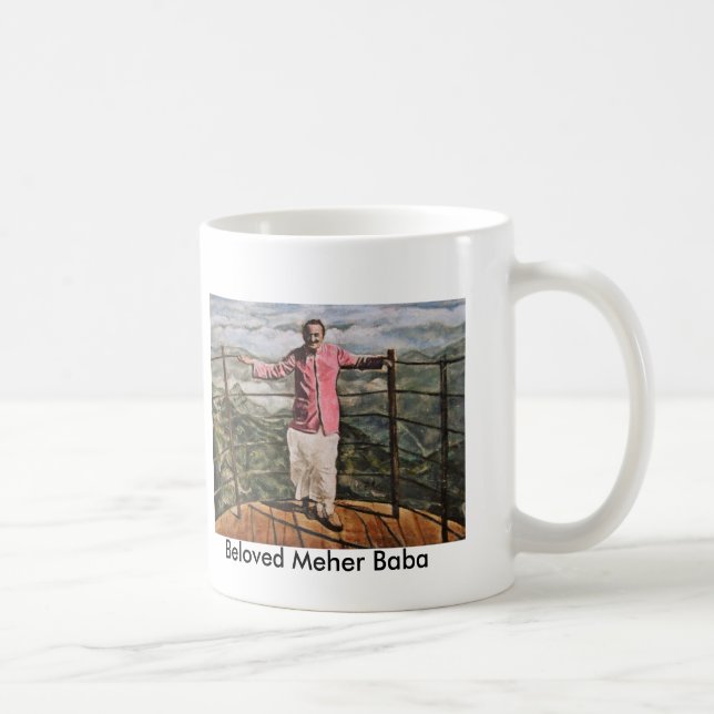 Tasse avec poainting du baba de Meher (Droite)