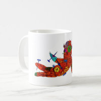 Tasse avec tatouage flash de poupée vaudou patchwo