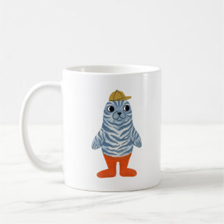 Tasse avec un Phoque portant une casquette de base