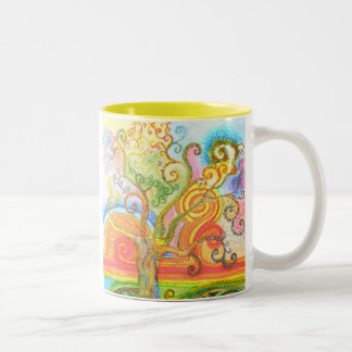 Tasse avec une conception psychédélique colorée