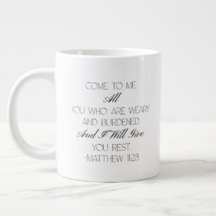 Tasse avec verset biblique d'espérance Matthieu 11