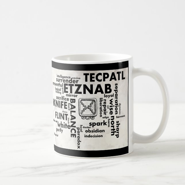 Tasse aztèque maya d'Etznab Tecpatl de nuage de (Droite)