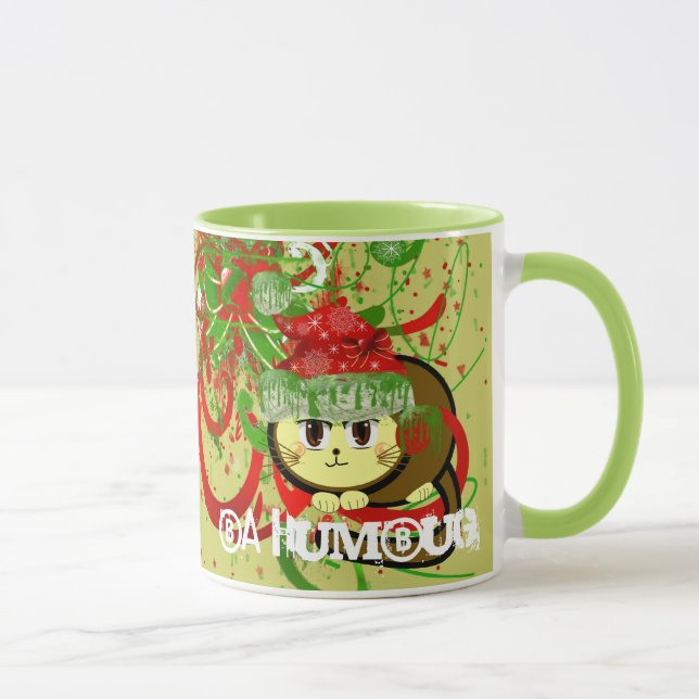 Tasse Ba Humbug Kitty Cat Grunge Noël (Droite)