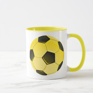 Tasse Bal de soccer américain jaune ou football