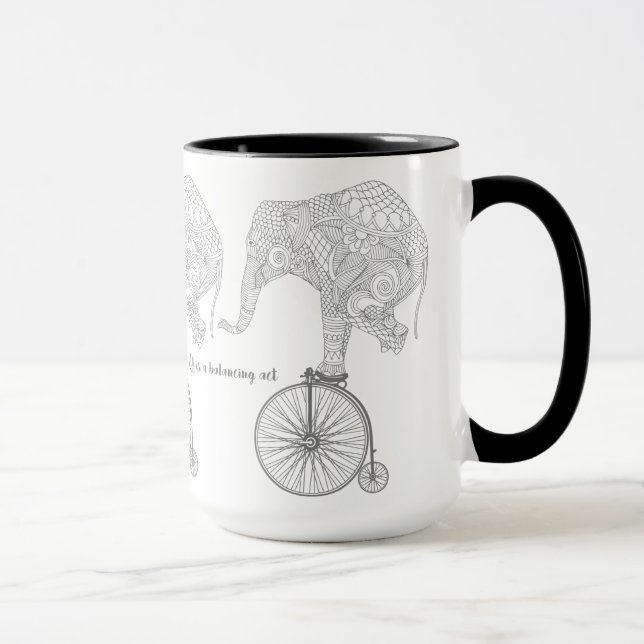 Tasse Balance vélo Elephant Penny Farthing (Droite)