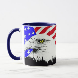 Tasse Bald Eagle et drapeau américain