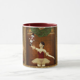 Tasse Ballerina tenant une noix de croupe de Noël Musiqu