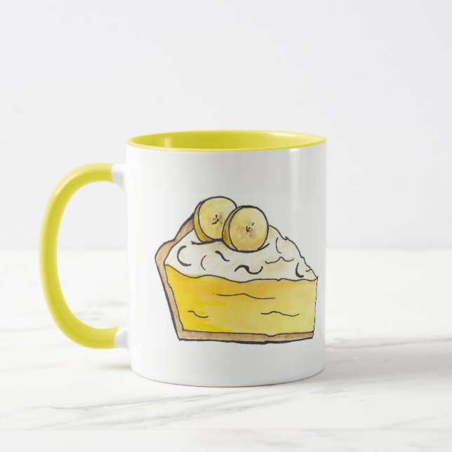 Tasse Banane Creme Pie Slice Dessert Baking Yellow (Gauche)