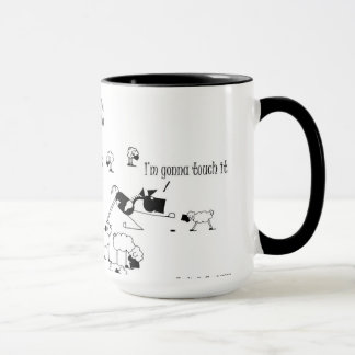 Tasse Bande dessinée drôle de cheval et de moutons