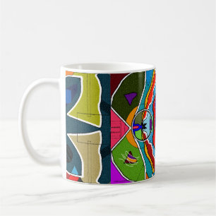 Tasse bariolée abstraite d'amusement