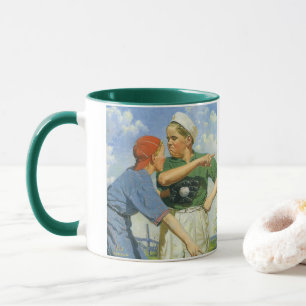 Tasse Base-ball Vintage, Enfants, Garçons pratiquant des