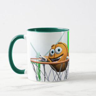 Tasse Basket-ball amusant en dessin animé dans un cercea