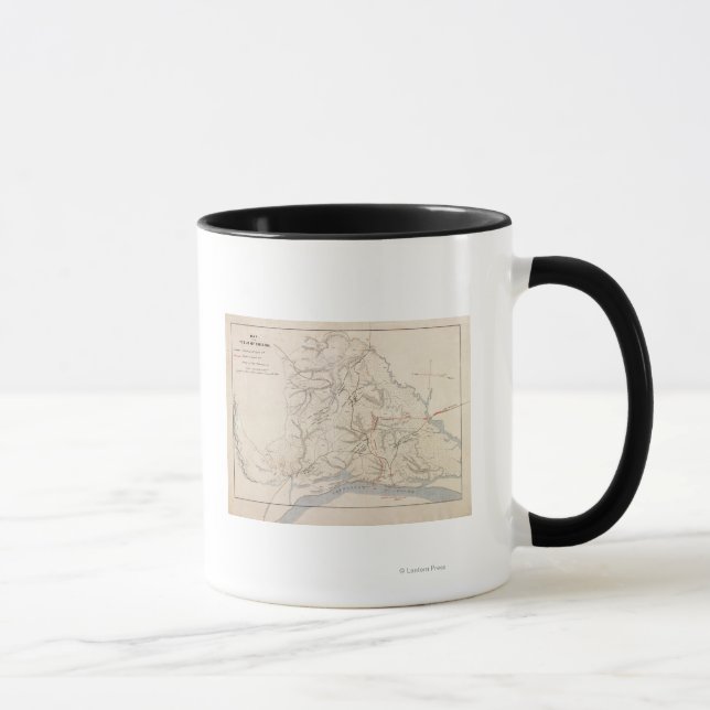 Tasse Bataille de Shiloh - Guerre civile Carte panoramiq (Droite)