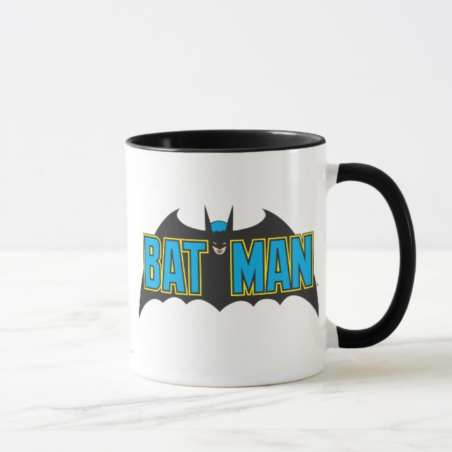 Tasse Batman | Logo noir bleu Vintage (Droite)