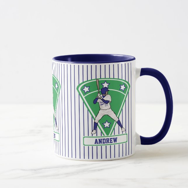 Tasse Batterie de baseball personnalisée Star Blue (Droite)