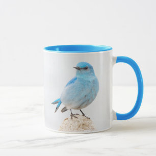 Tasse Beau oiseau bleu de montagne sur un moignon
