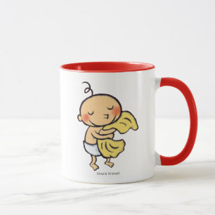 Tasse Bébé étreignant la couverture jaune molle