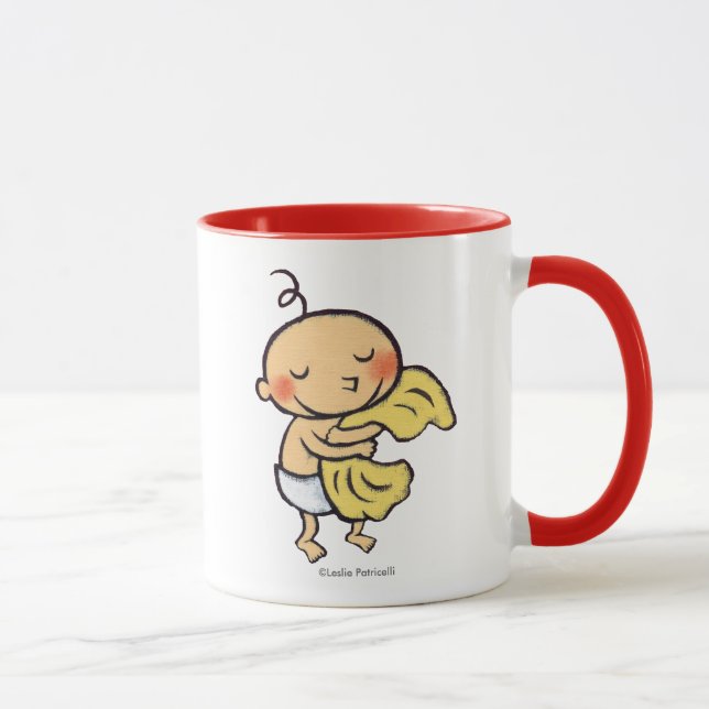 Tasse Bébé étreignant la couverture jaune molle (Droite)