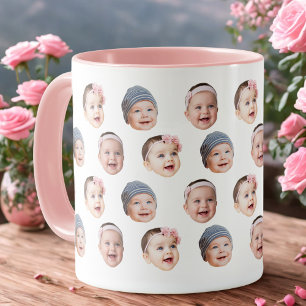 Tasse Bébé Visage Personnalisé 3 Photos Bébé