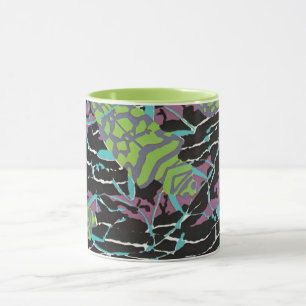 Tasse Beetles de pochoir Art Déco vintage dans le jardin