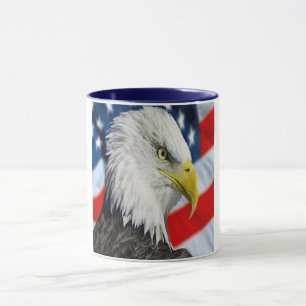 Tasse Belle tête et un drapeau américain 1 d'Eagle