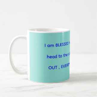 Tasse bénie en mint et bleu